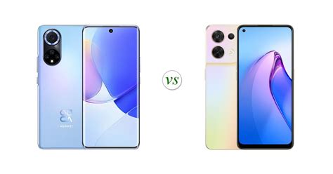 Compare Oppo Reno8 vs. Huawei nova 9 .